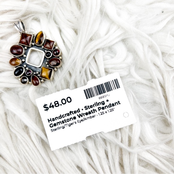 Handcrafted • Sterling + Gemstone Wreath Pendant - Picture 5 of 5